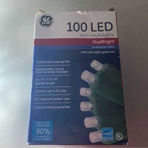 EUC GE LED micro-style lights 100 count cool white